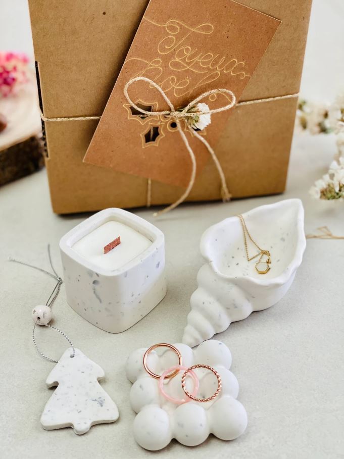Coffret déco raffiné – Coupelle bijoux & bougie parfumée