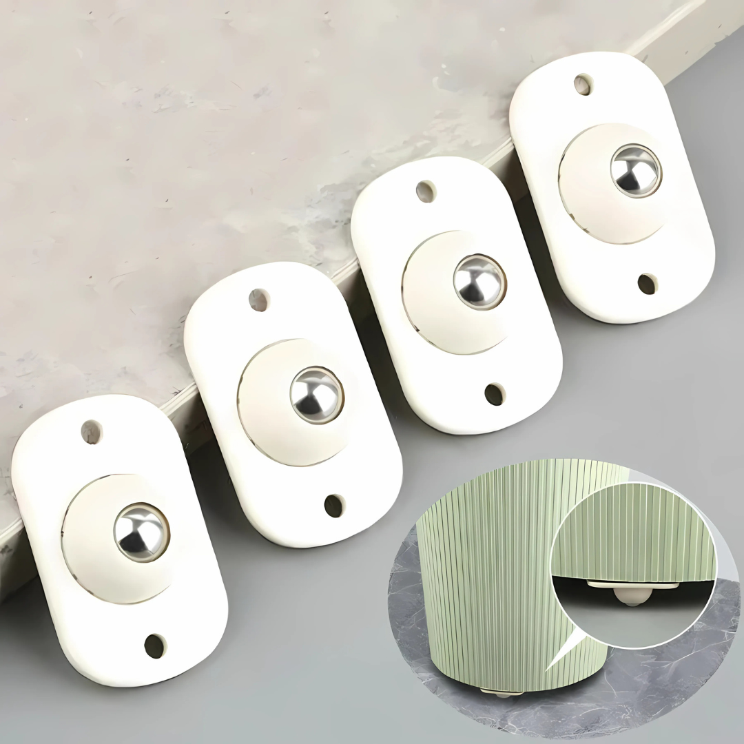 GlideRoll – Mini Roulettes Auto-Adhésives ( 4 pcs )