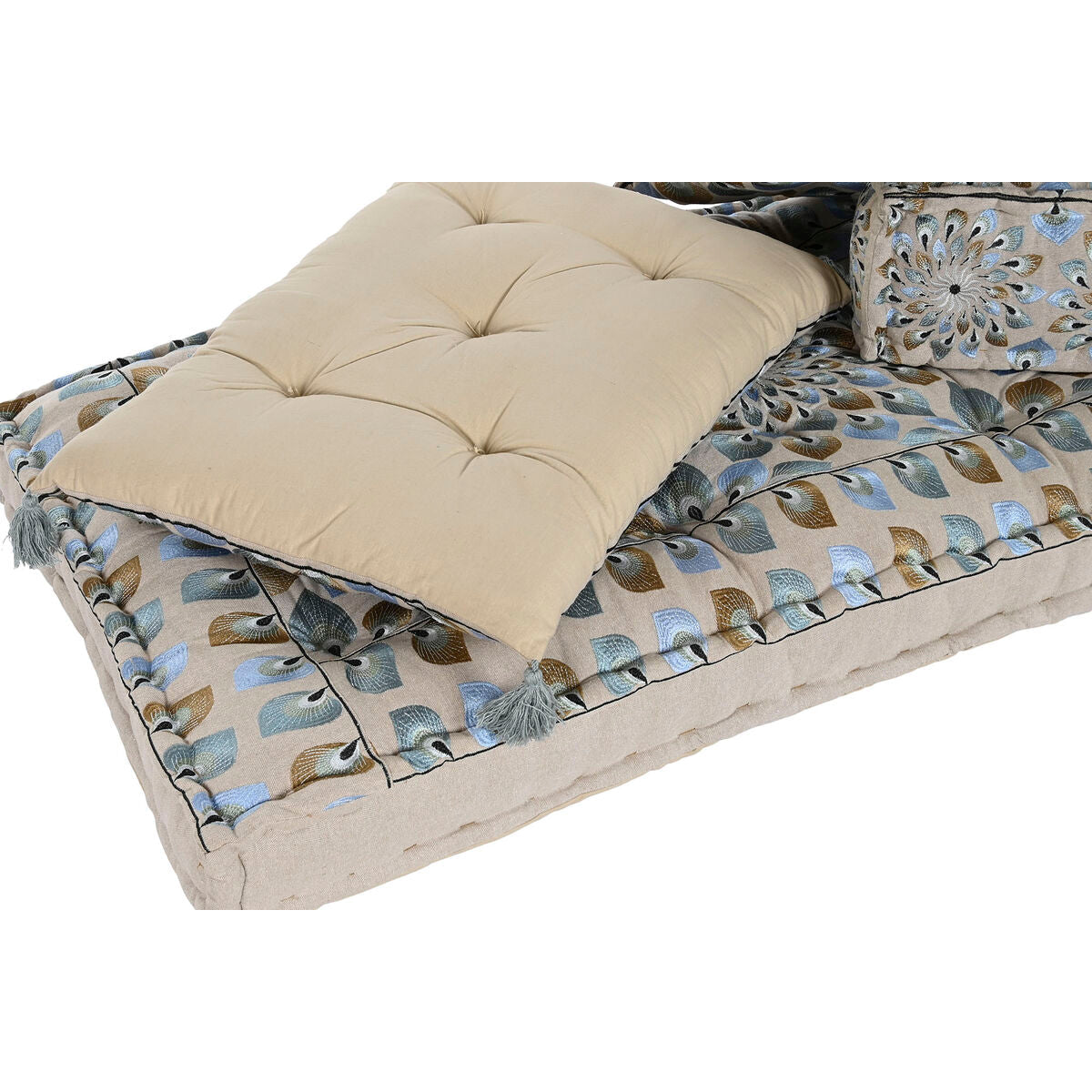 Chaise de jardin DKD Home Decor Bleu Beige 155 x 76 x 65 cm 150 x 76 x 20 cm