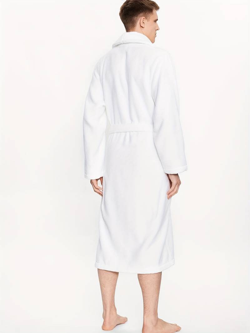 Peignoir Homme Polaire de Bain Blanc