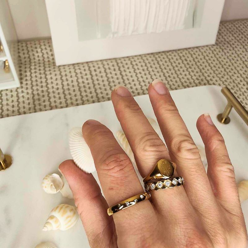 Bague Acier Inoxydable Orchide
