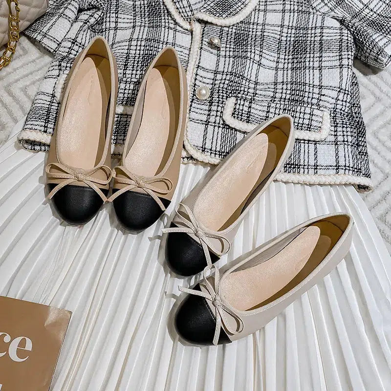 Ballerine a talon beige