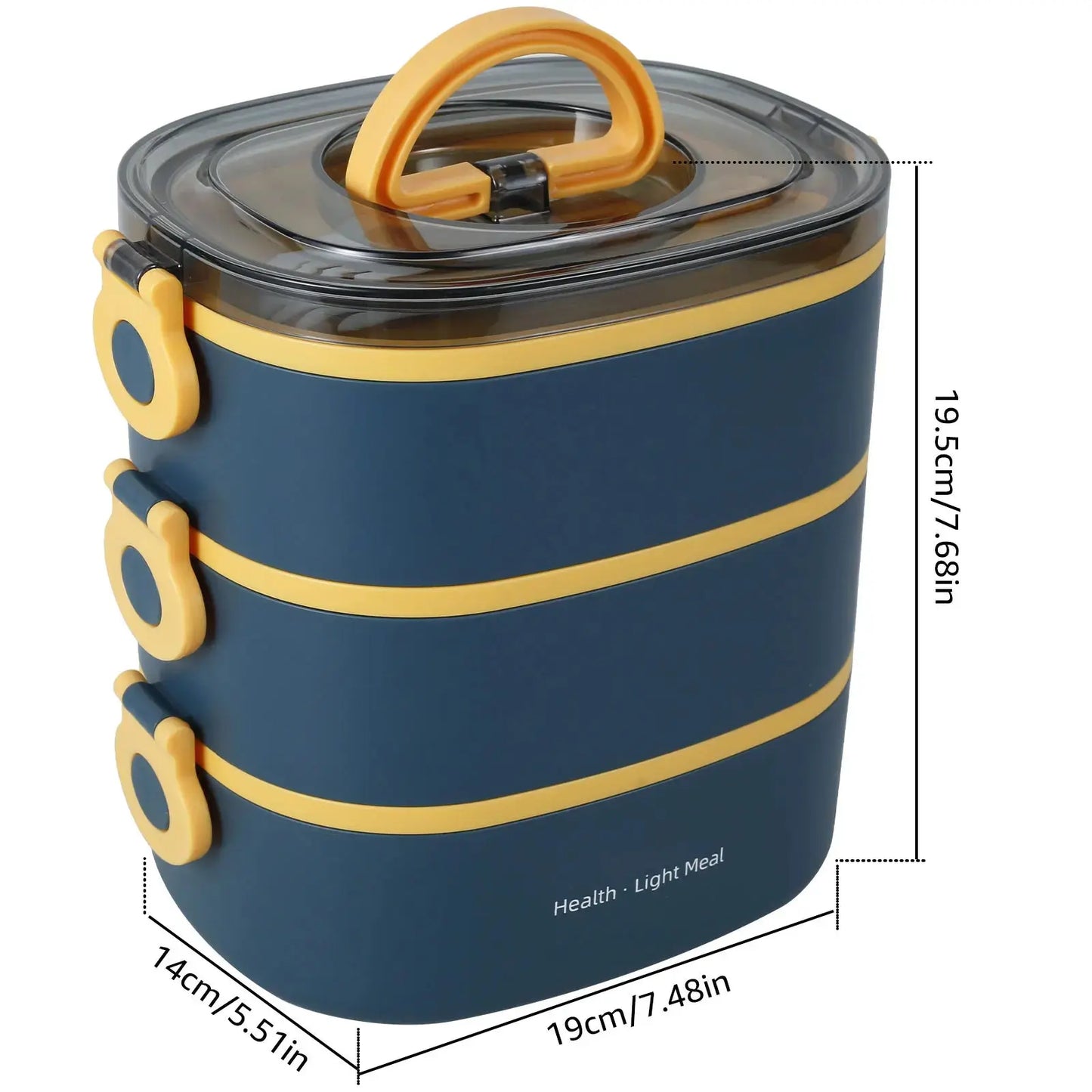 Bento Lunch Box 3 Couches Bleu 2000ML (GOURMET)
