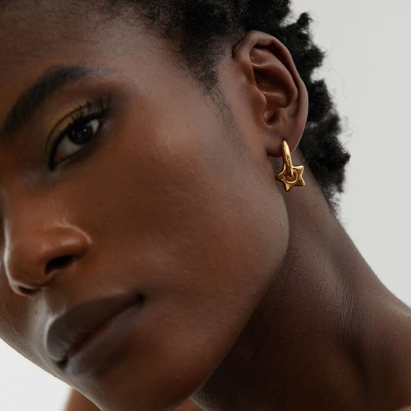 Boucle d Oreille Acier Inoxydable Star