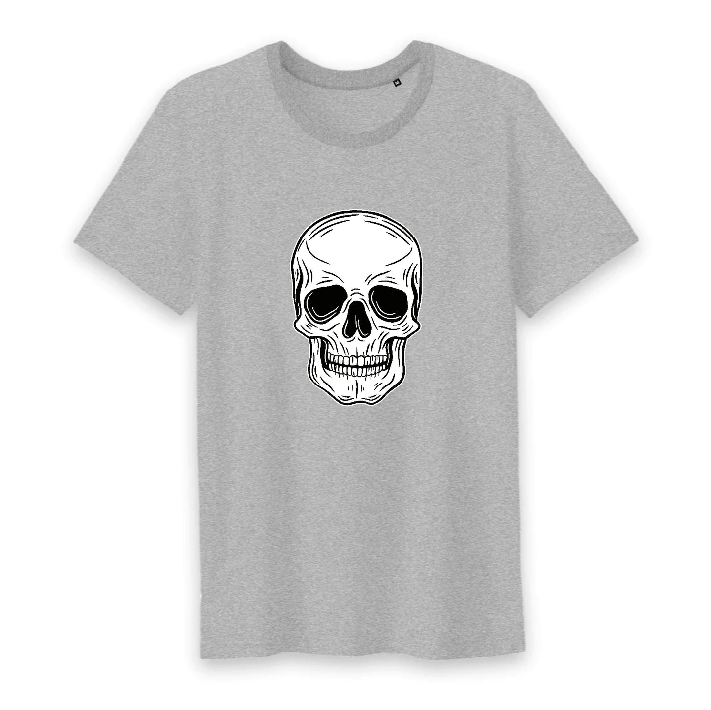 T shirt homme col rond Tête de Mort Blanche