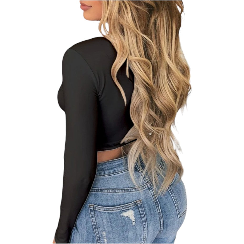 Crop top col v
