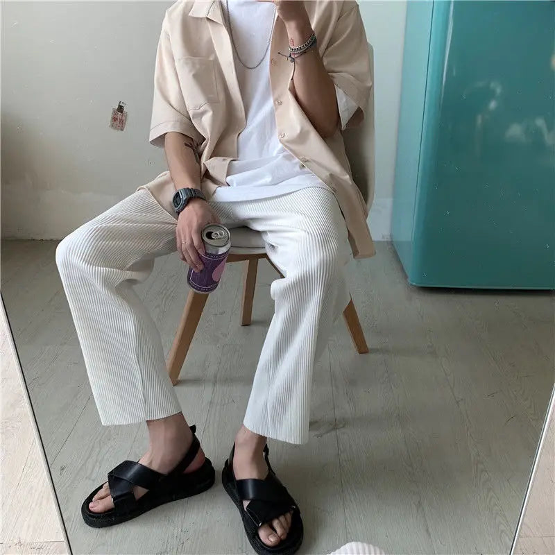 Pantalon plissé homme blanc