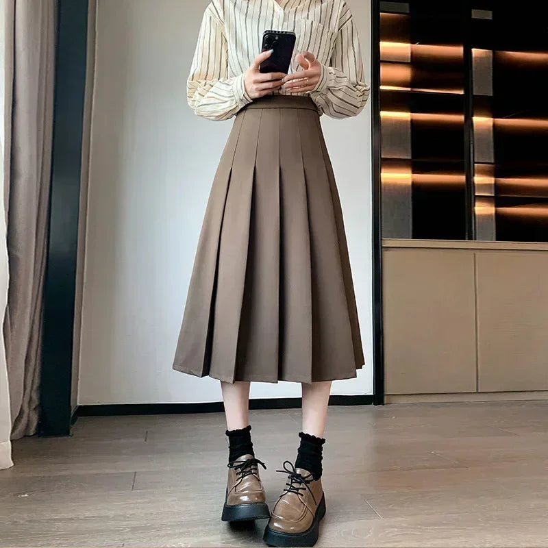 Jupe plissée kaki