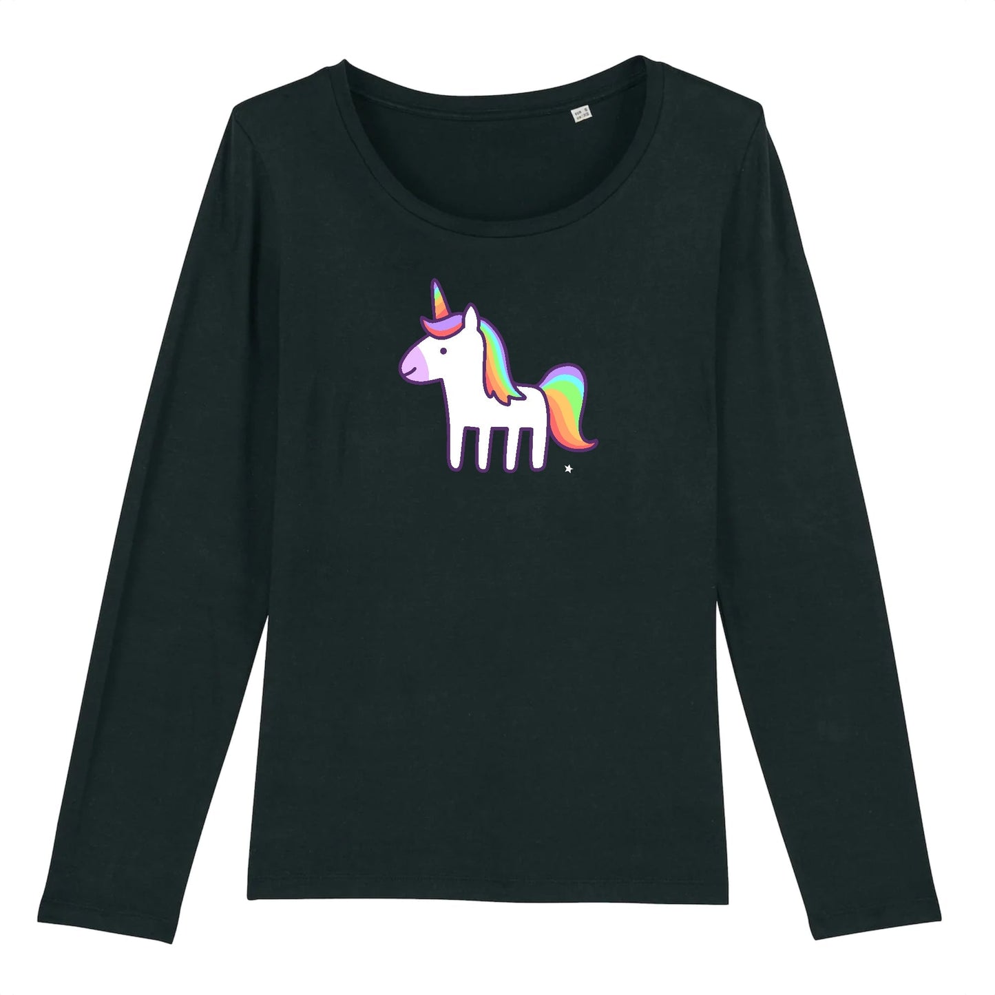 T shirt Manches longues Femme Licorne Arc en ciel