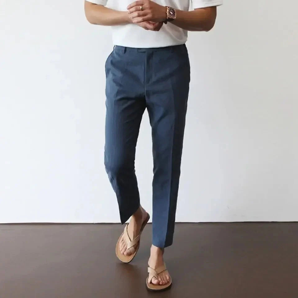 Pantalon Bleu Lin Old Money