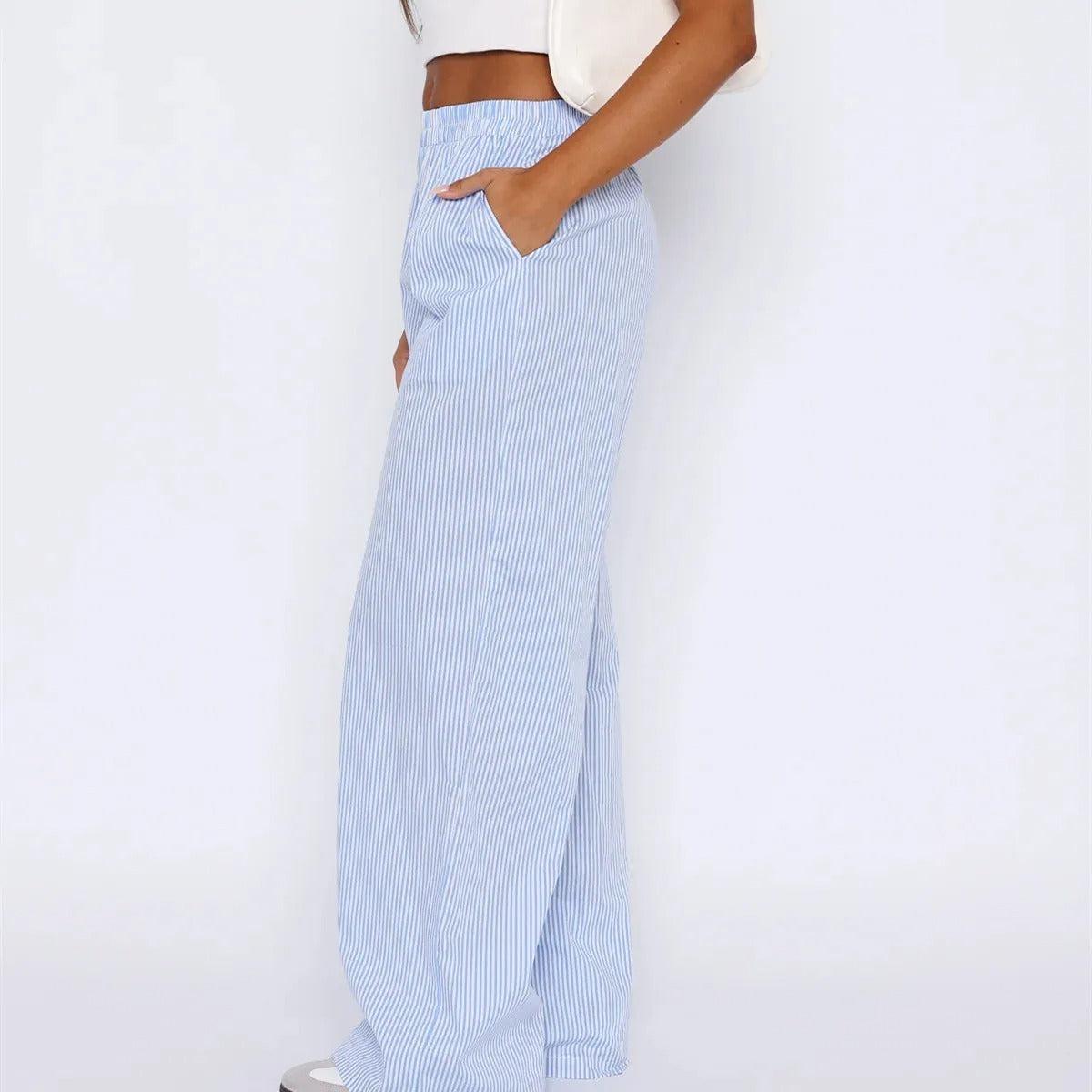 Pantalon fluide bleu