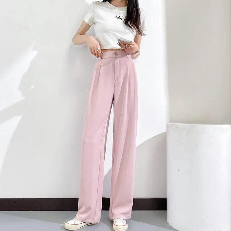 Pantalon fluide rose