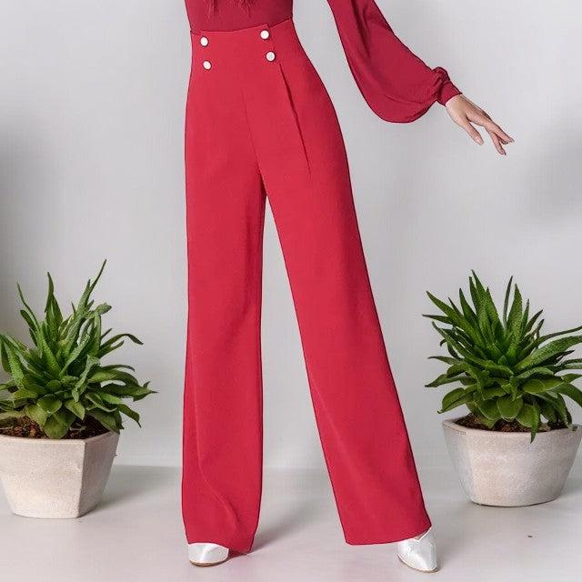 Pantalon palazzo rouge-Old Money