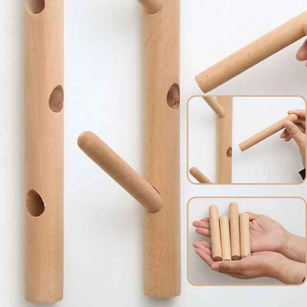 Porte manteau bois et blanc