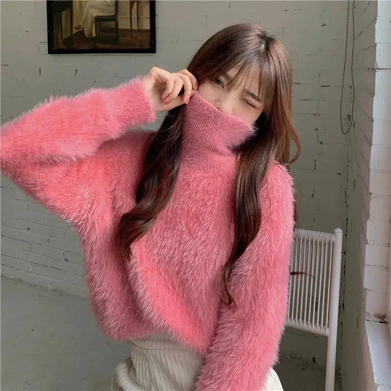 Pull mohair rose