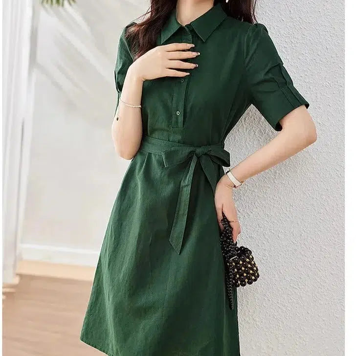 Robe chemise vert