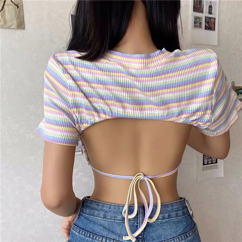 Crop top rayé