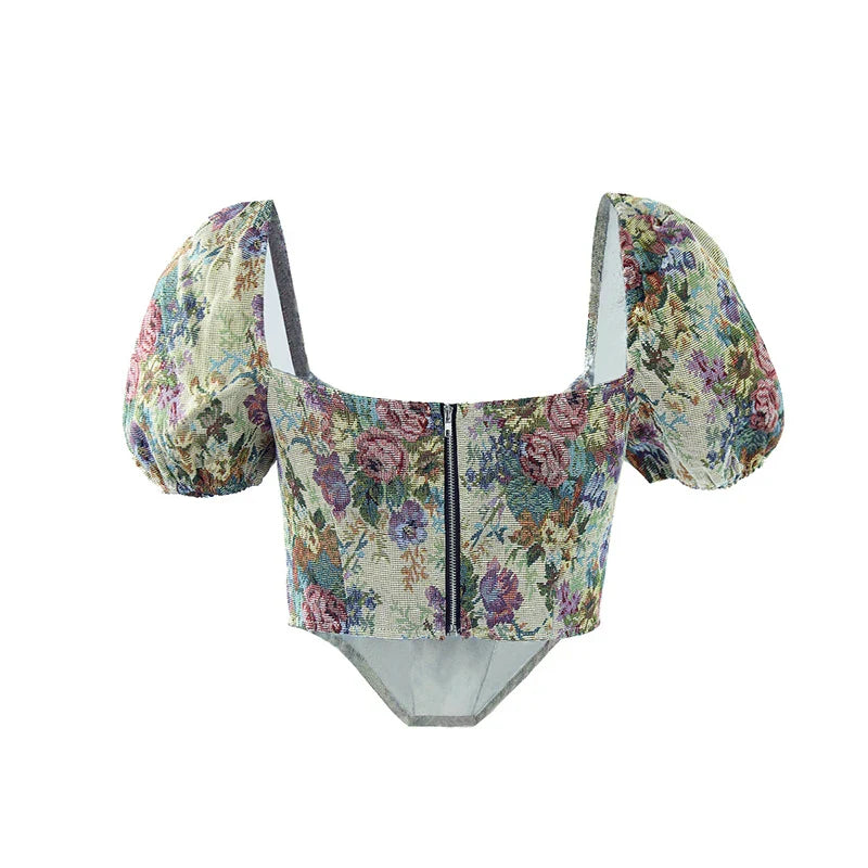 Crop top fleurs