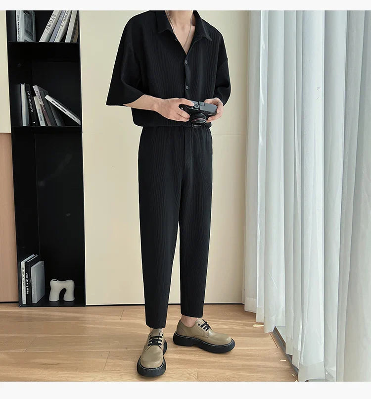 Ensemble homme plissé noire