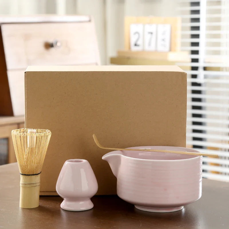 Set Matcha Japonais 4 Pièces – Bol, Fouet & Support