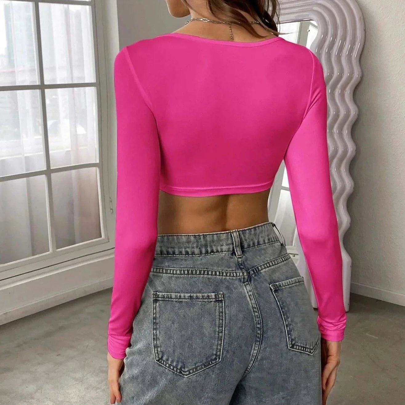 Crop top rose fushia