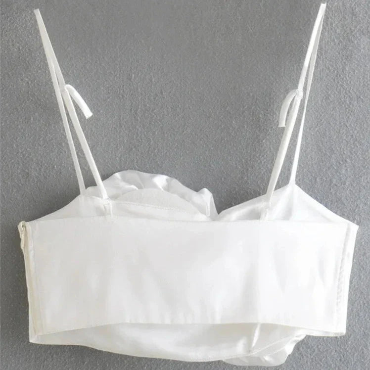 Crop top blanc soiree