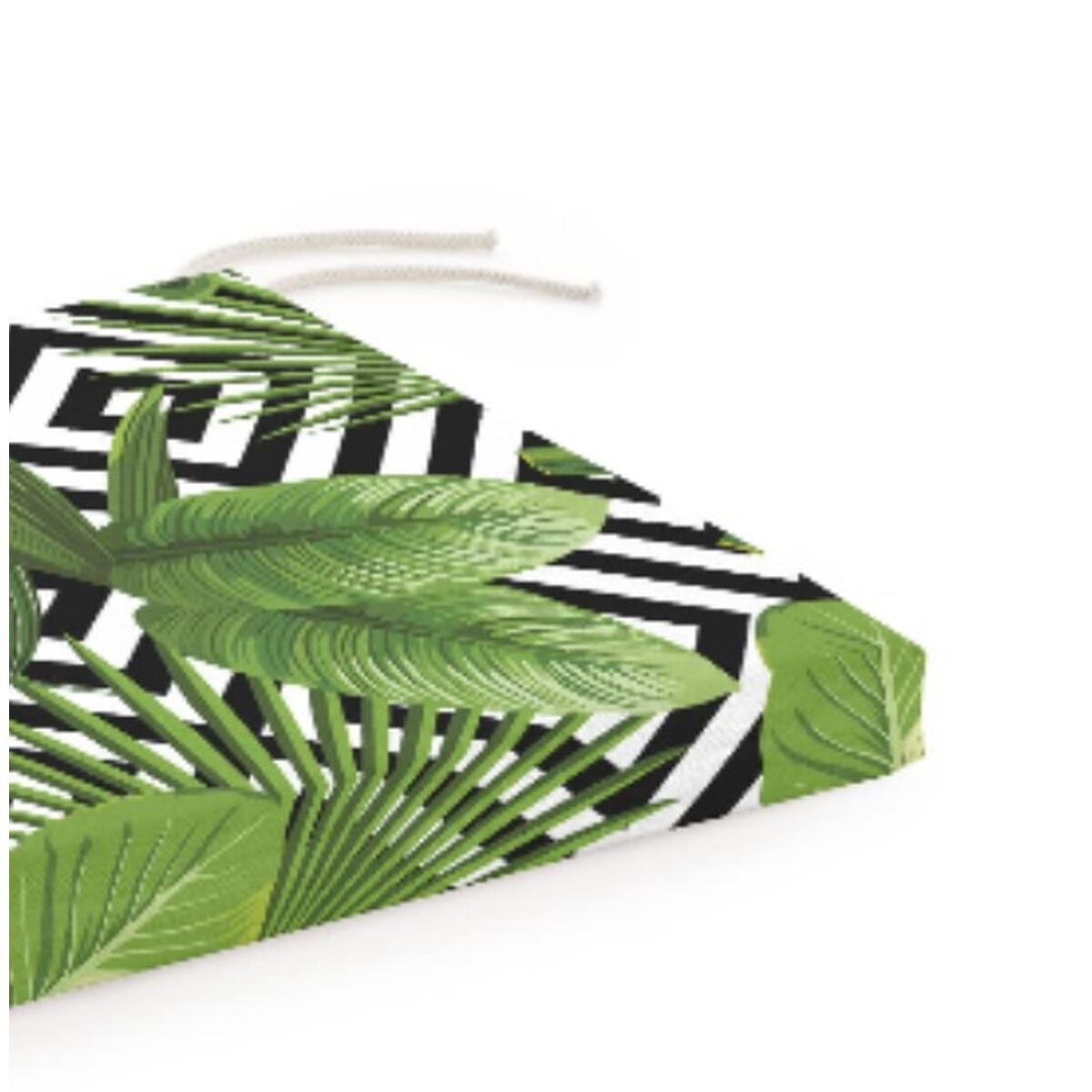 Coussin de chaise carré de jardin avec motif tropical et géométrique
