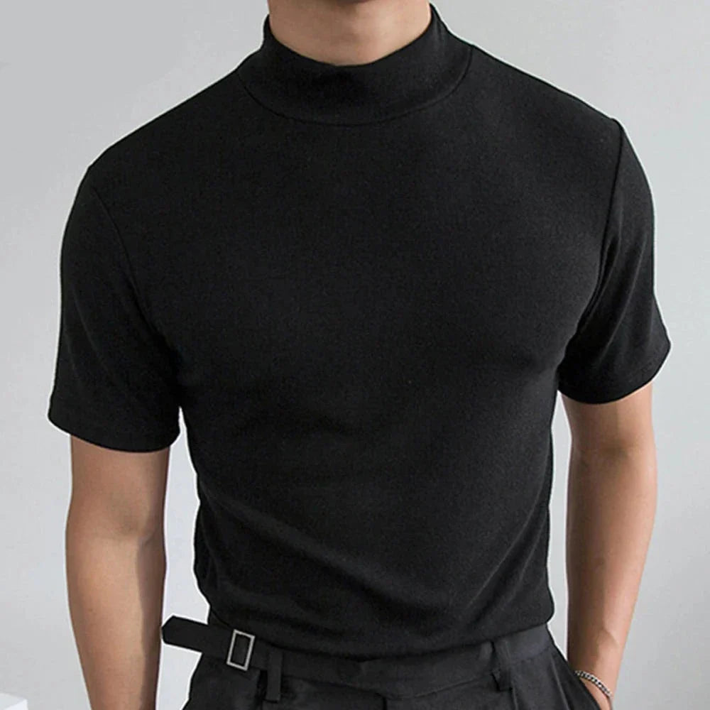 Black mock neck top