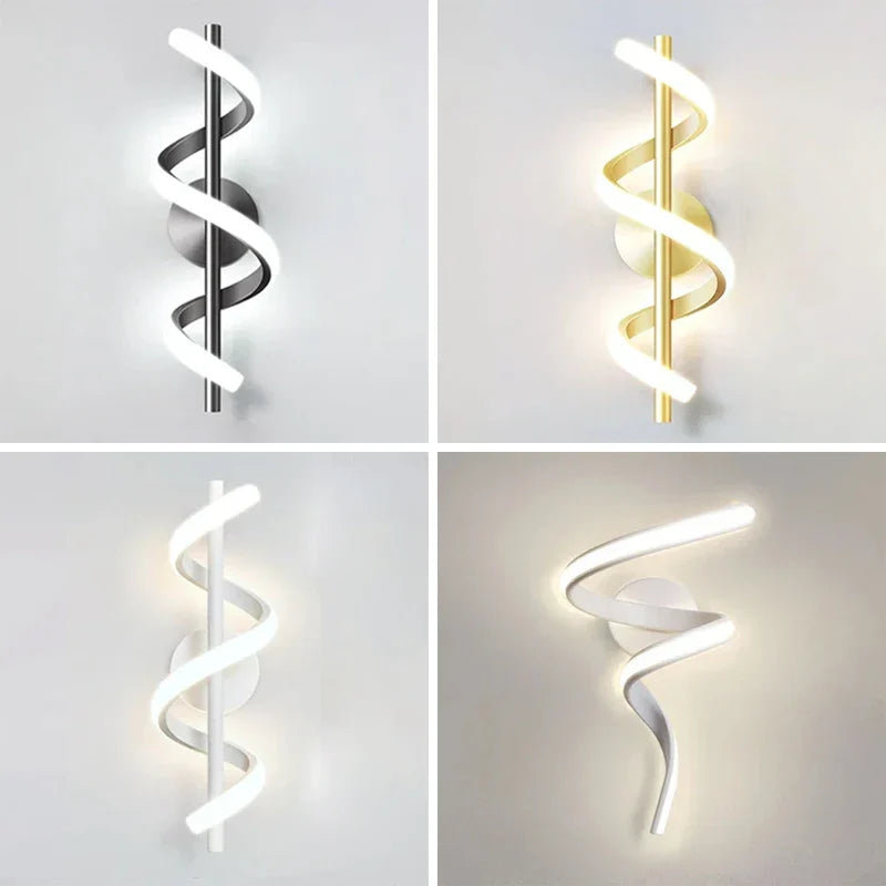 Lampe de chevet Murale Spirale LED Luxueuse