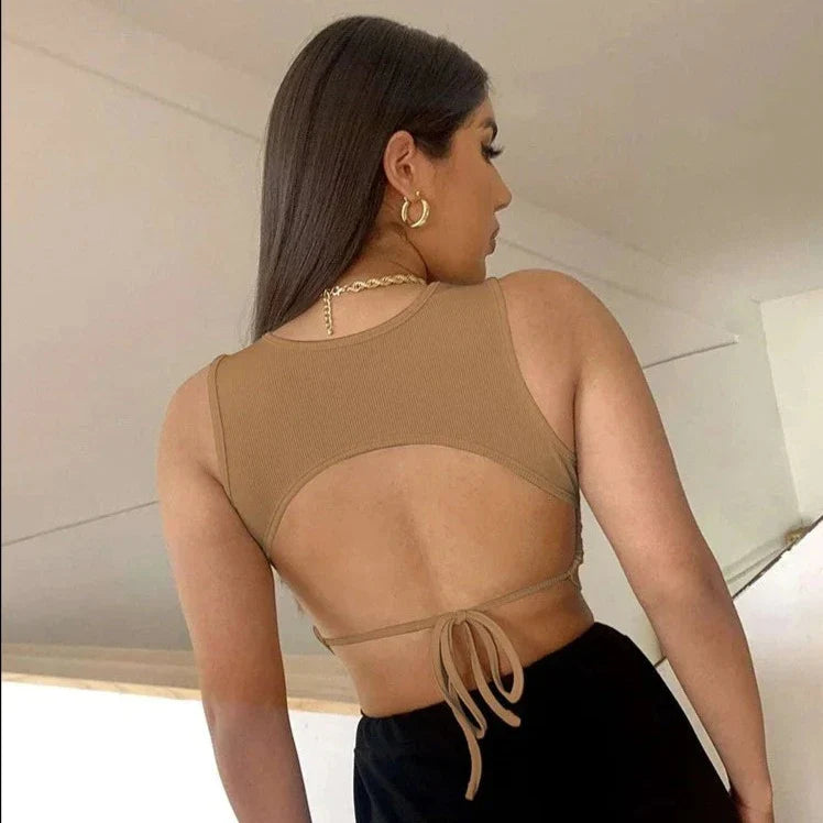 Crop top ecru
