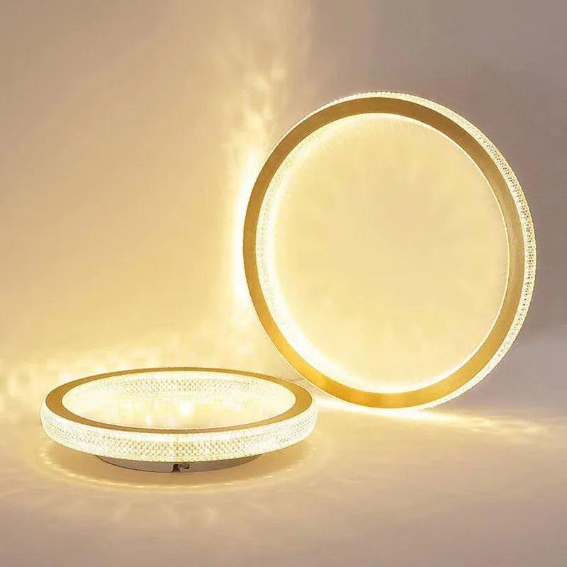 Plafonnier Rond Doré