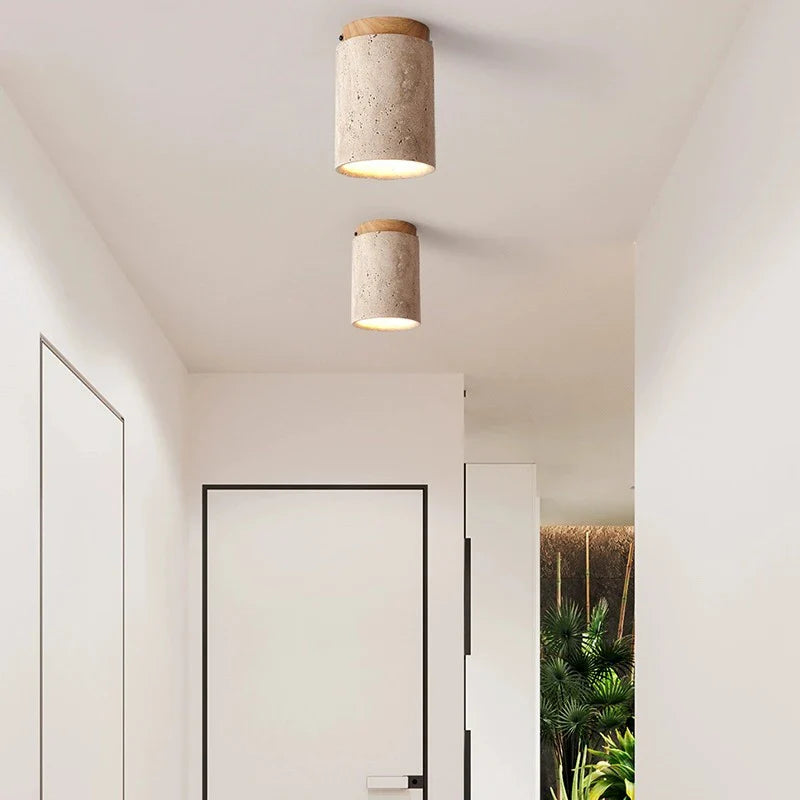 Lampe de Chevet Plafond LED en Pierre Japonaise