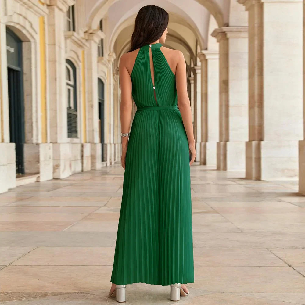 Combinaison plissée vert