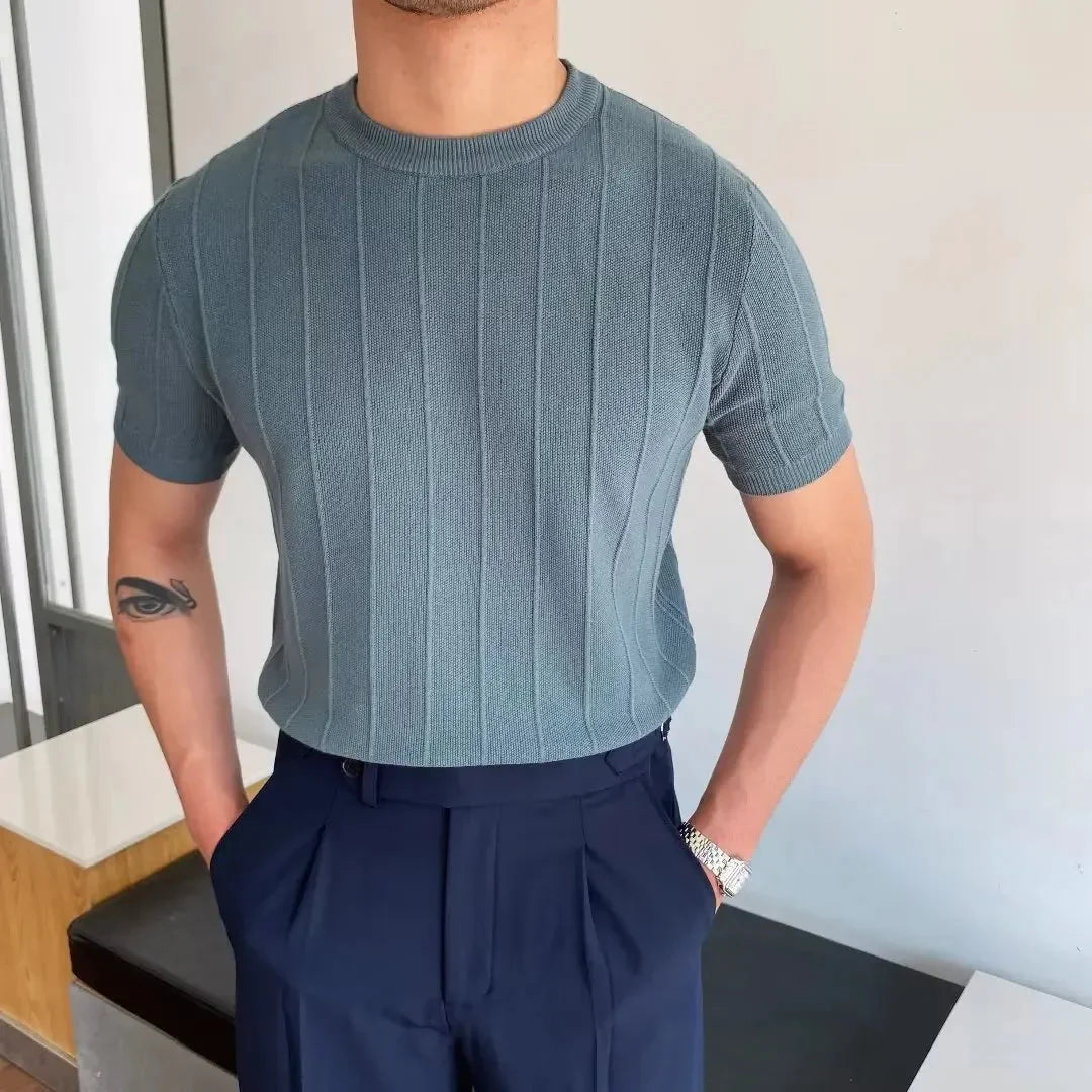 T Shirt Bleu Old Money