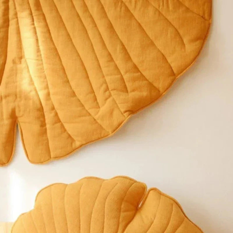 Tapis Feuille de Ginkgo en Lin “Mangue”