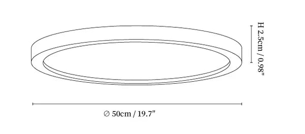 Plafonnier Circulaire Ultra-Fin en Acrylique – Éclairage LED Doux et Moderne avec Effet Bois de Noyer