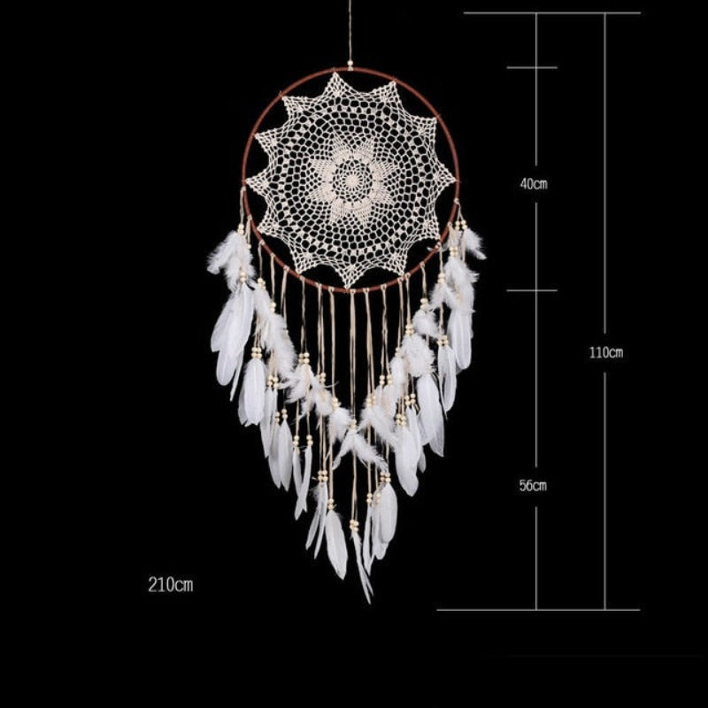Attrape-rêves blanc cassé pour tête de lit