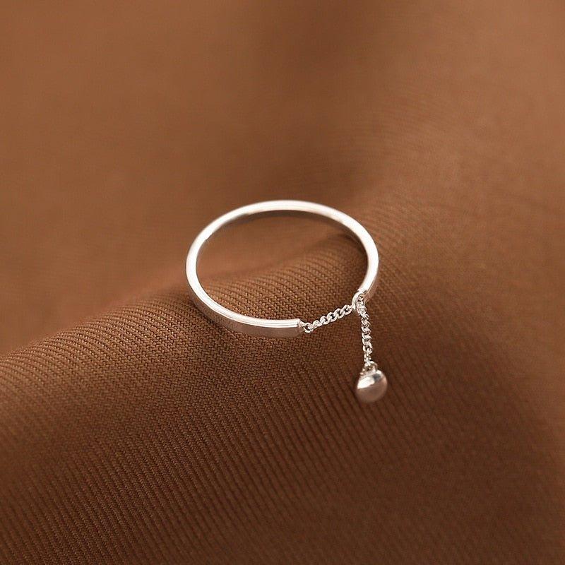 Bague pendentif chaîne réglable