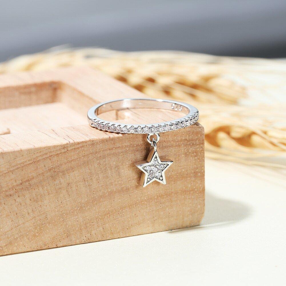 Bague pendentif diamants étoile