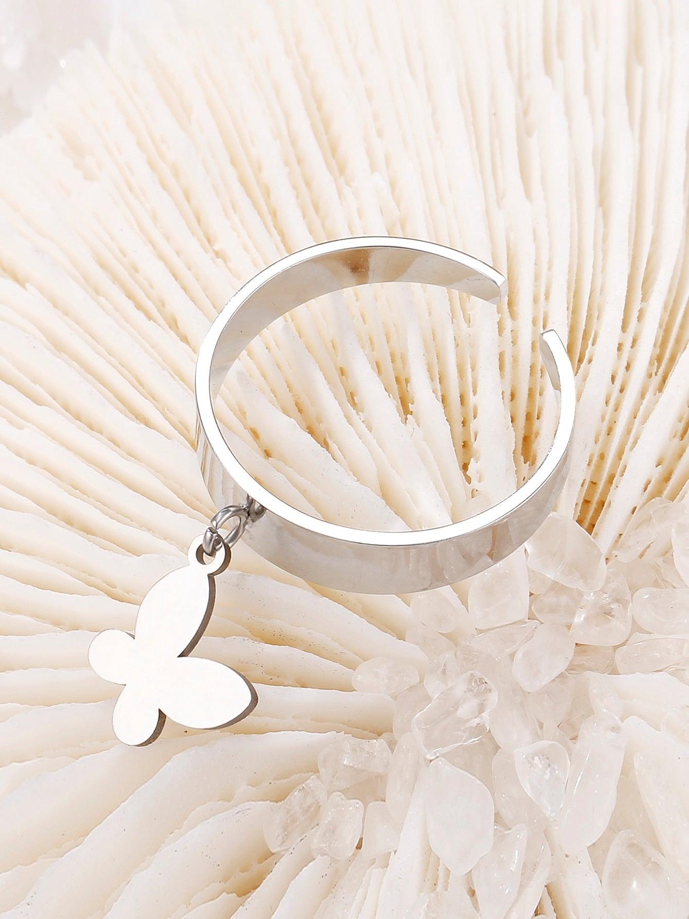 Bague pendentif papillon