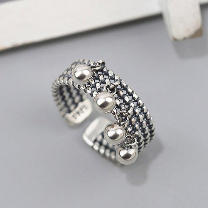 Bague pendentif vintage à perles