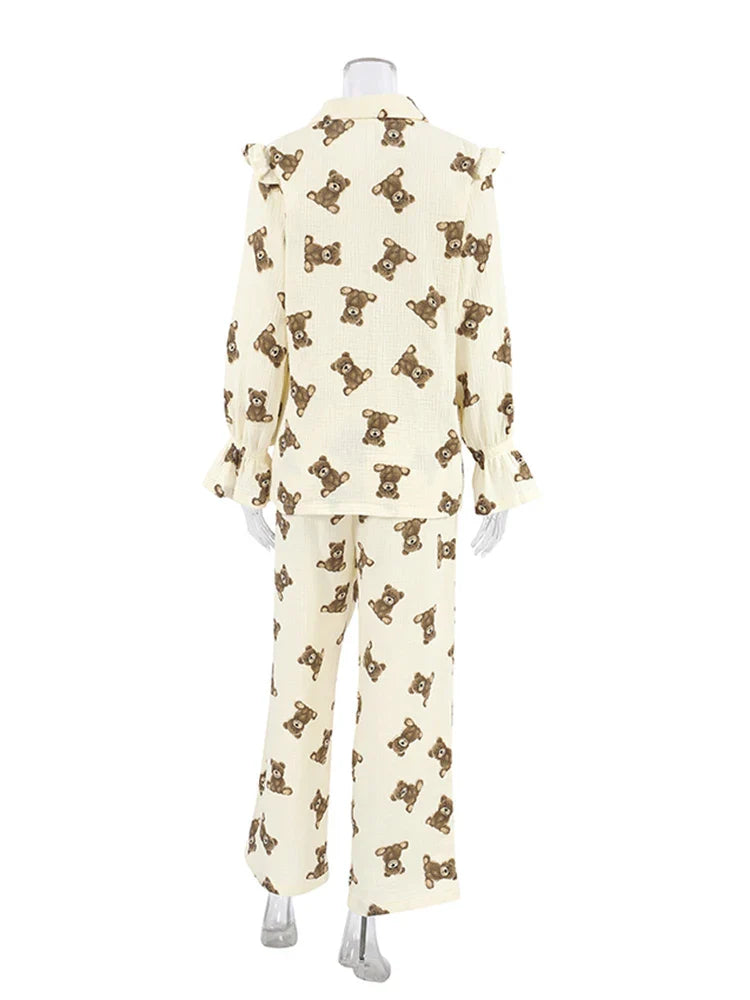 Beau Pyjama Pour Femme En Coton "Ourson"