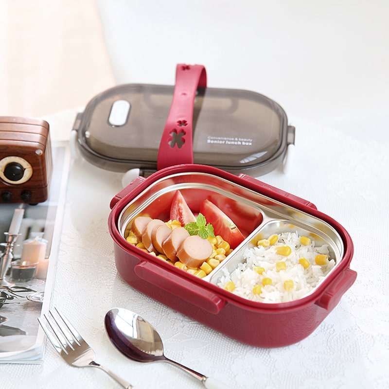 Bento Japonais Inox Rouge