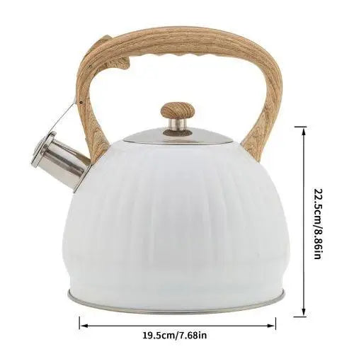 Bouilloire Coquillage Blanche à Sifflet