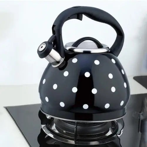 Bouilloire Noire Vintage à Pois