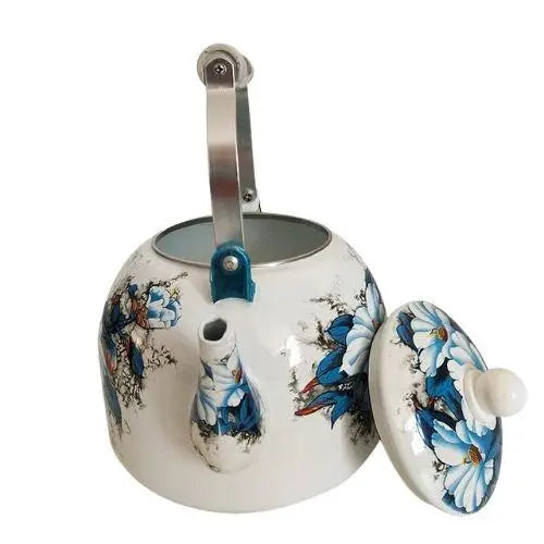 Bouilloire Porcelaine Fleurs Bleu Vintage