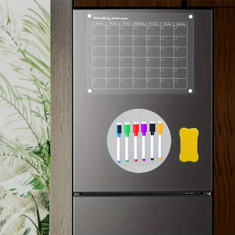 Calendrier Magnétique Planificateur Mois et Semaine en Acrylique - 1 Hebdomadaire