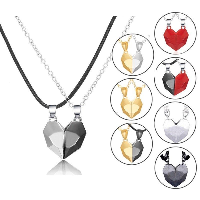 Collier pendentif coeur séparable aimanté
