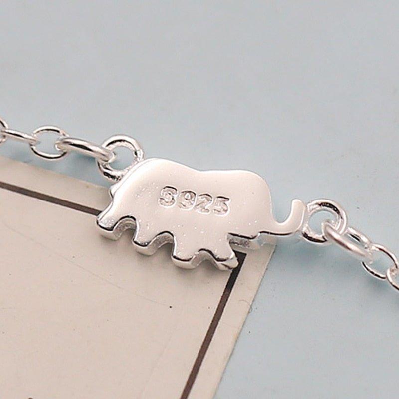 Collier pendentif éléphant plat argent 925