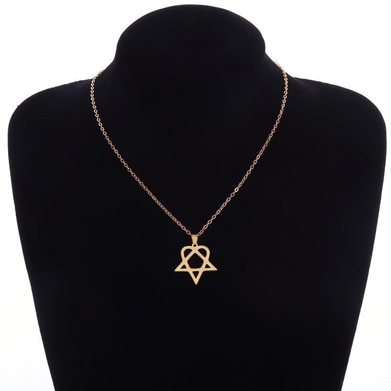 Collier pendentif étoile de David design plaqué or / argent